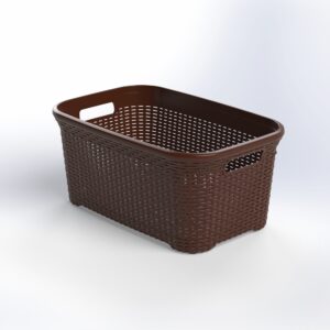 Pixie | Rectangular Rattan Laundry Basket - Brown