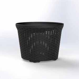 Dixie | Round Rattan Laundry Basket - Black