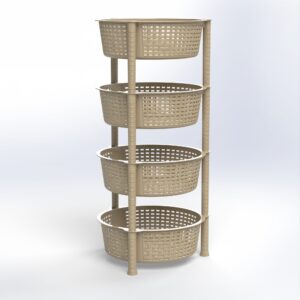 Omega | Round 4 level Open Storage Organizer - Beige